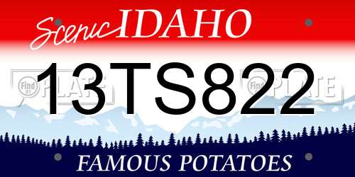 13TS822 Idaho License Plate