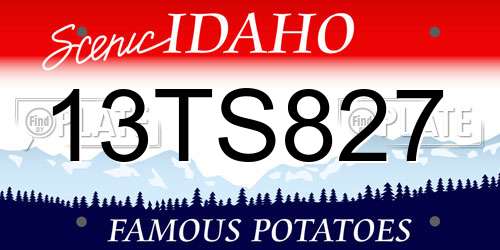 13TS827 Idaho License Plate