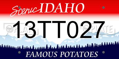 13TT027 Idaho License Plate