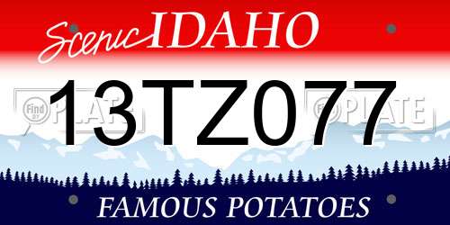 13TZ077 Idaho License Plate
