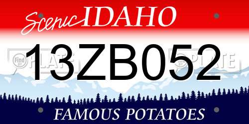 13ZB052 Idaho License Plate