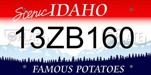 13ZB160 Idaho License Plate