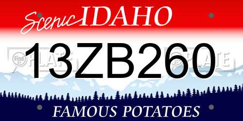 13ZB260 Idaho License Plate