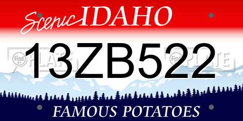 13ZB522 Idaho License Plate