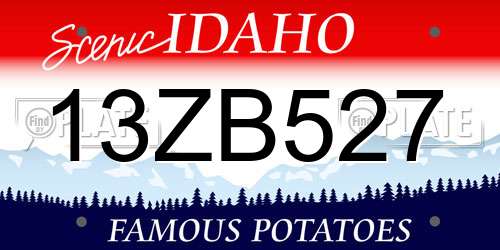 13ZB527 Idaho License Plate