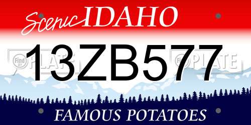 13ZB577 Idaho License Plate