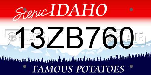 13ZB760 Idaho License Plate
