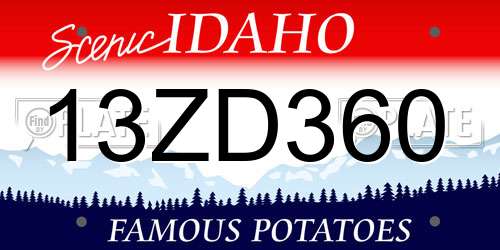 13ZD360 Idaho License Plate