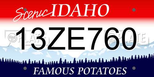13ZE760 Idaho License Plate