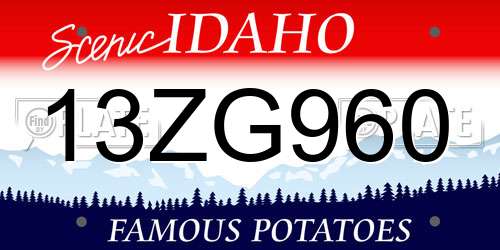 13ZG960 Idaho License Plate