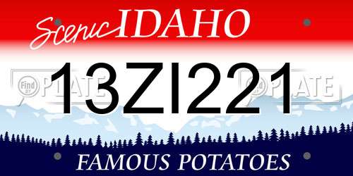 13ZI221 Idaho License Plate