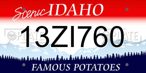 13ZI760 Idaho License Plate