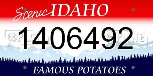 1406492 Idaho License Plate