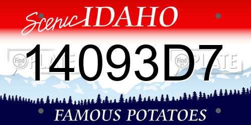 14093D7 Idaho License Plate