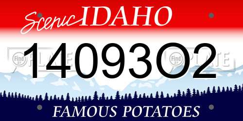 14093O2 Idaho License Plate