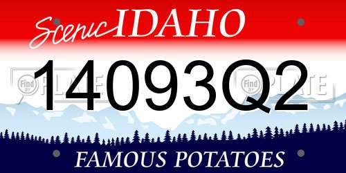 14093Q2 Idaho License Plate