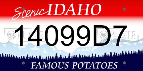 14099D7 Idaho License Plate