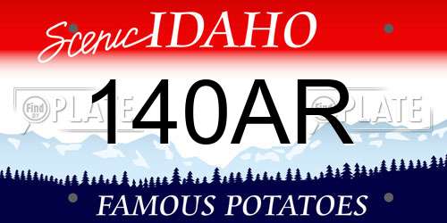 140AR Idaho License Plate