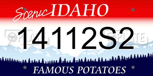 14112S2 Idaho License Plate