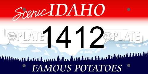 1412 Idaho License Plate