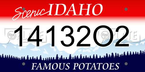 14132O2 Idaho License Plate