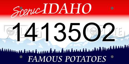 14135O2 Idaho License Plate