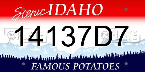 14137D7 Idaho License Plate