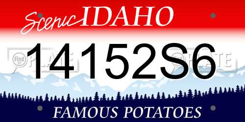 14152S6 Idaho License Plate