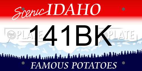141BK Idaho License Plate