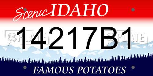 14217B1 Idaho License Plate