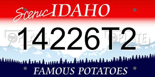 14226T2 Idaho License Plate