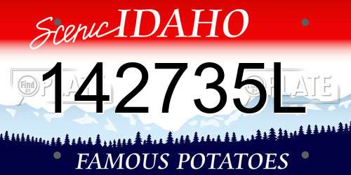 142735L Idaho License Plate