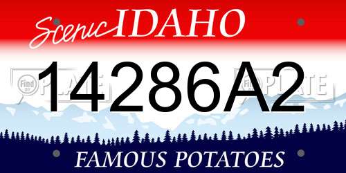 14286A2 Idaho License Plate