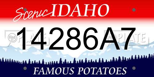 14286A7 Idaho License Plate