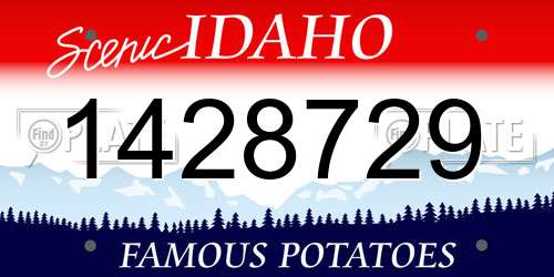1428729 Idaho License Plate