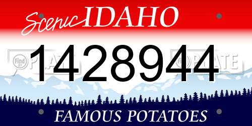 1428944 Idaho License Plate