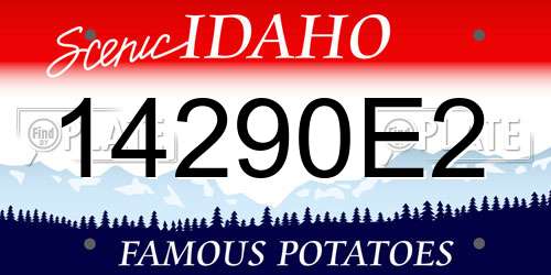 14290E2 Idaho License Plate