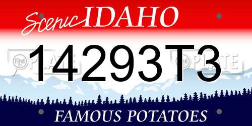 14293T3 Idaho License Plate
