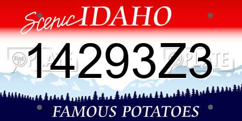 14293Z3 Idaho License Plate