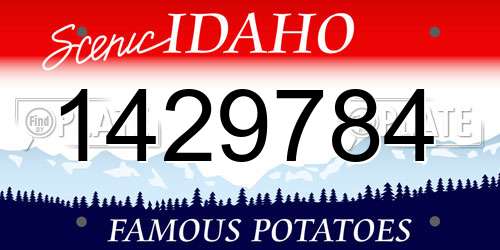 1429784 Idaho License Plate