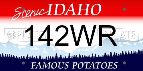 142WR Idaho License Plate