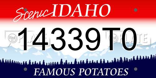 14339T0 Idaho License Plate