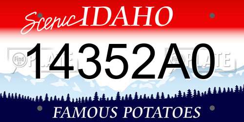14352A0 Idaho License Plate