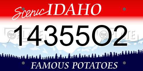 14355O2 Idaho License Plate