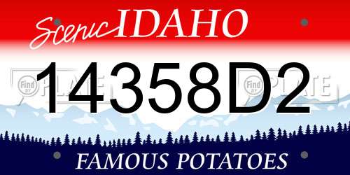 14358D2 Idaho License Plate