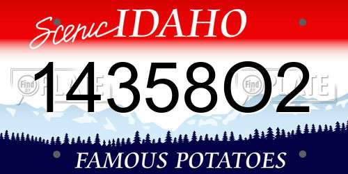 14358O2 Idaho License Plate