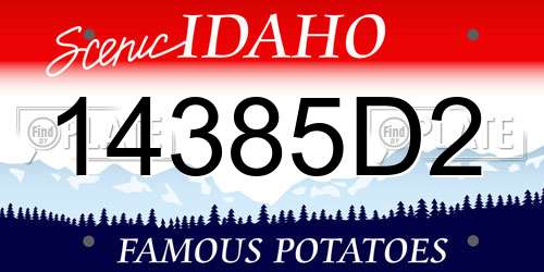 14385D2 Idaho License Plate