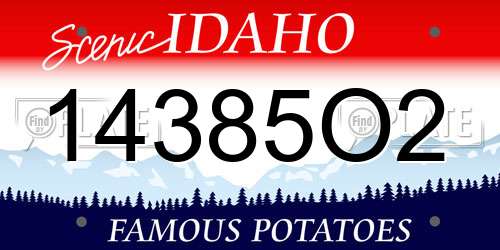 14385O2 Idaho License Plate