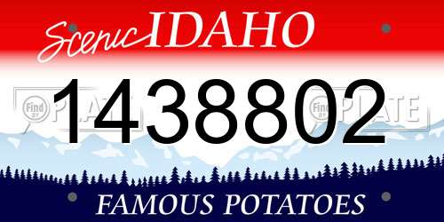 1438802 Idaho License Plate