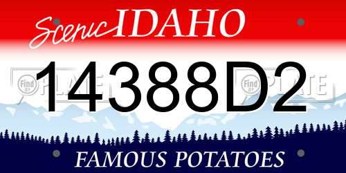 14388D2 Idaho License Plate
